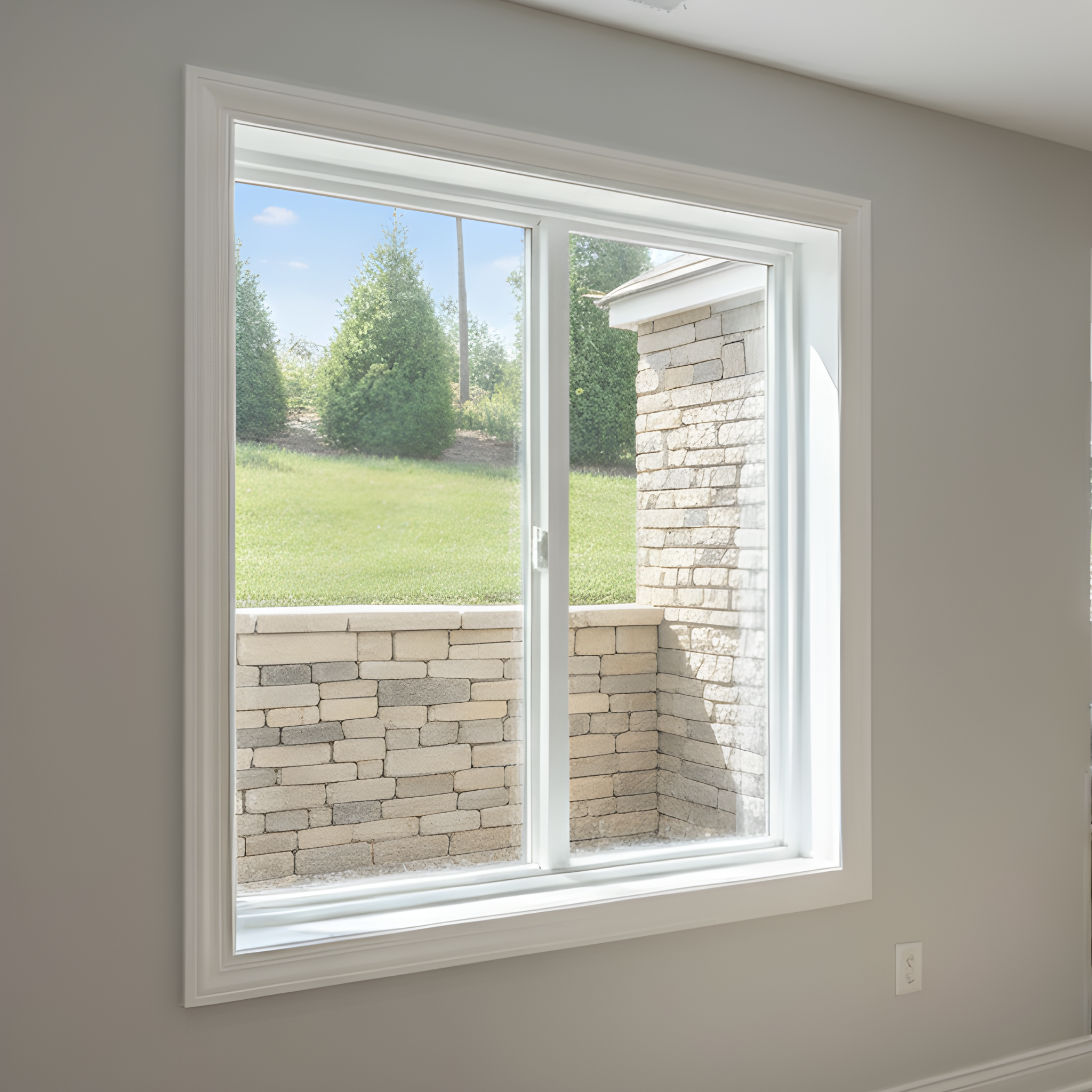 Trueframe egress window installed in finished basement