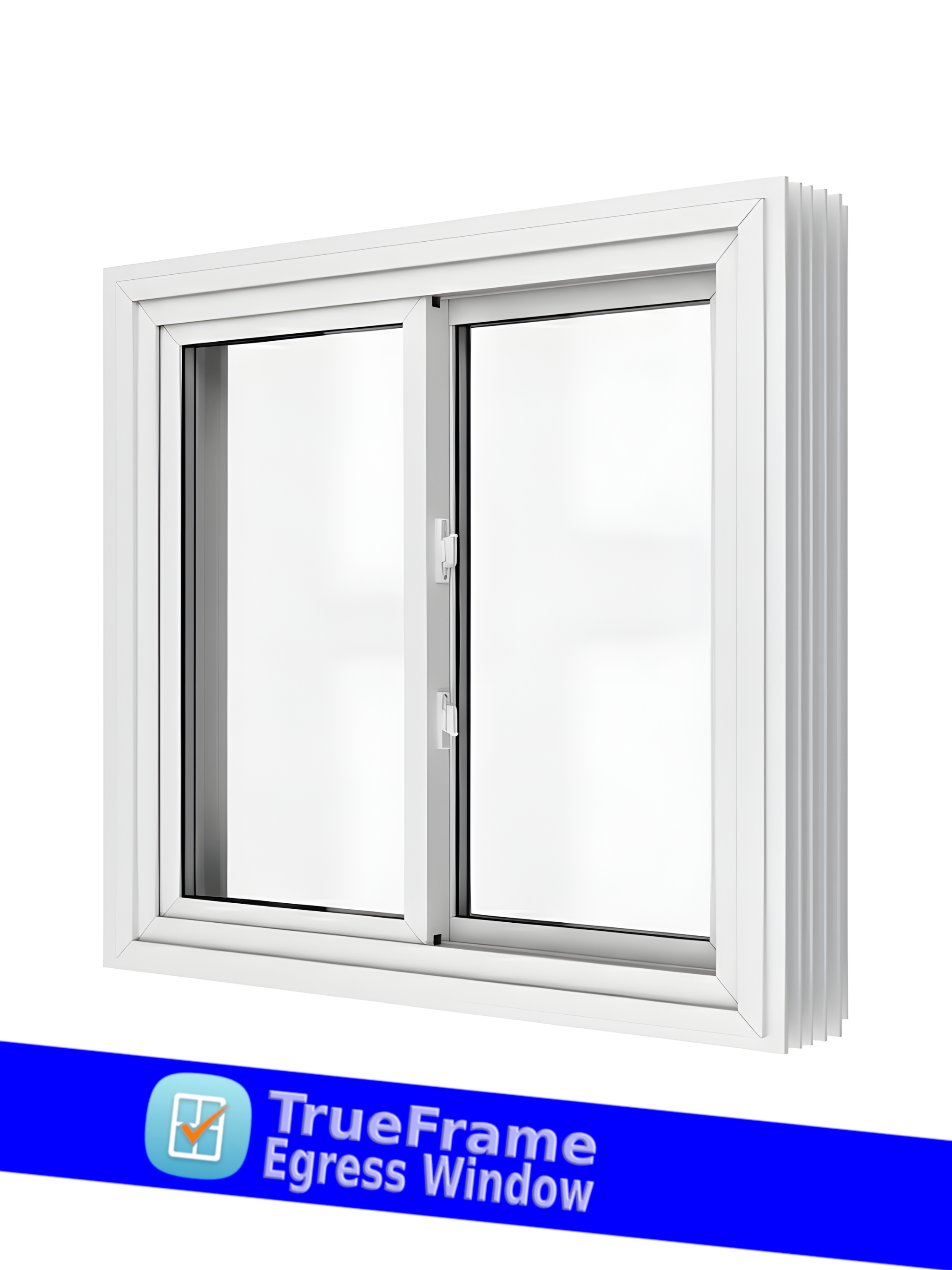 Trueframe 48 inch horizontal-slider inswing casement egress window